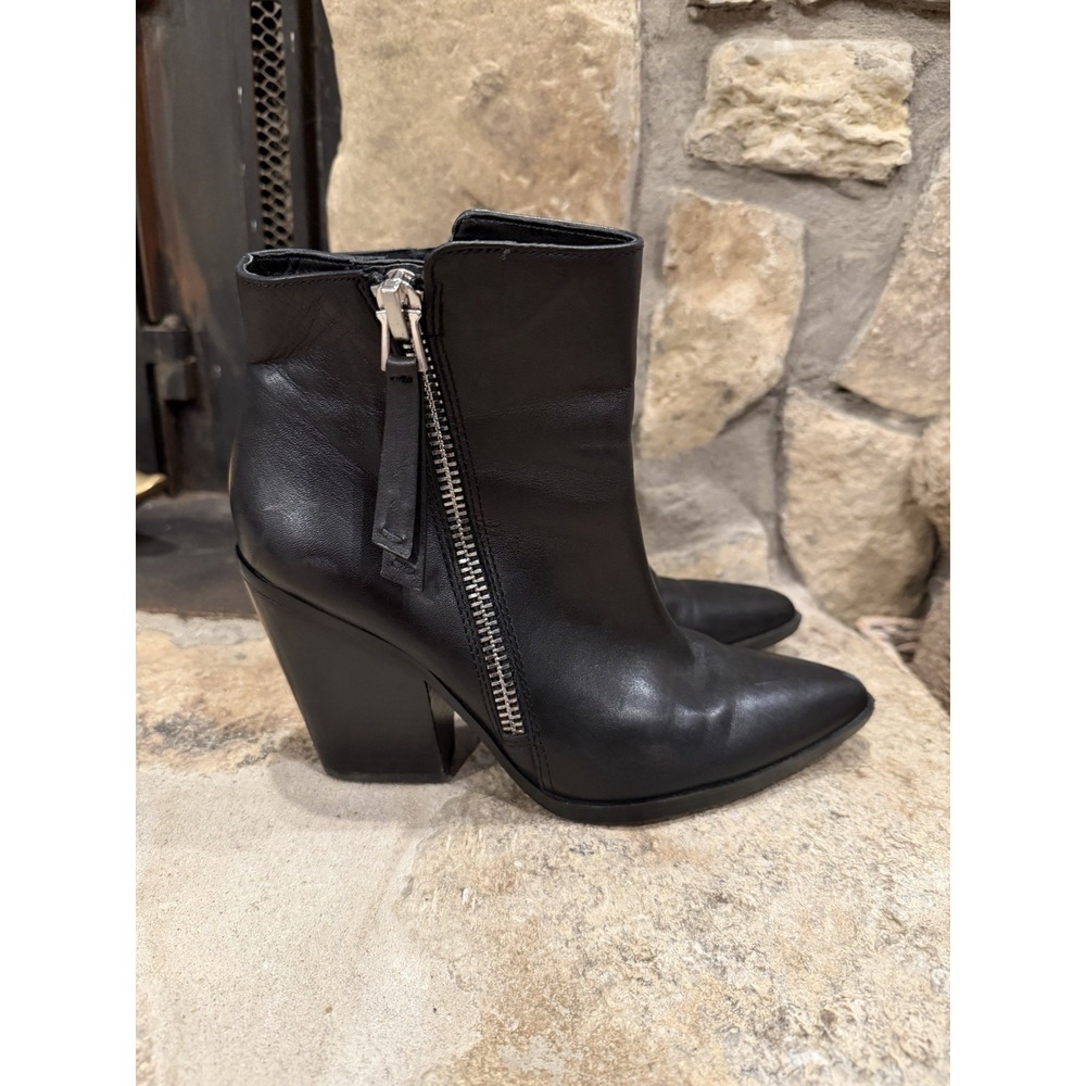 Naturalizer Womens Zip Up Ankle Leather Boot Booties Black 6.5W - Picture 2 of 10